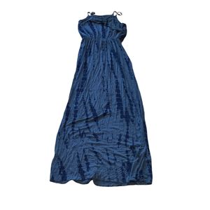 Mikey & Joey Grey and Blue Maxi Dress Stretchy Size Large